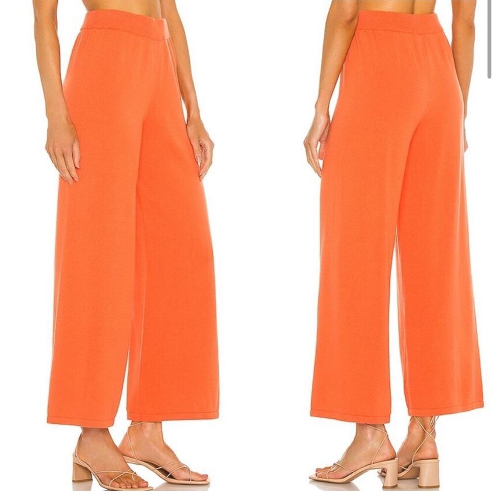 Callahan NWT Julia orange knit pants wide leg high waist medium Anthropologie